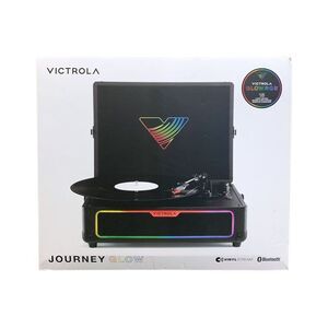 Victrola Journey Glow Illuminated Suitcase Record Player, Bluetooth, Black